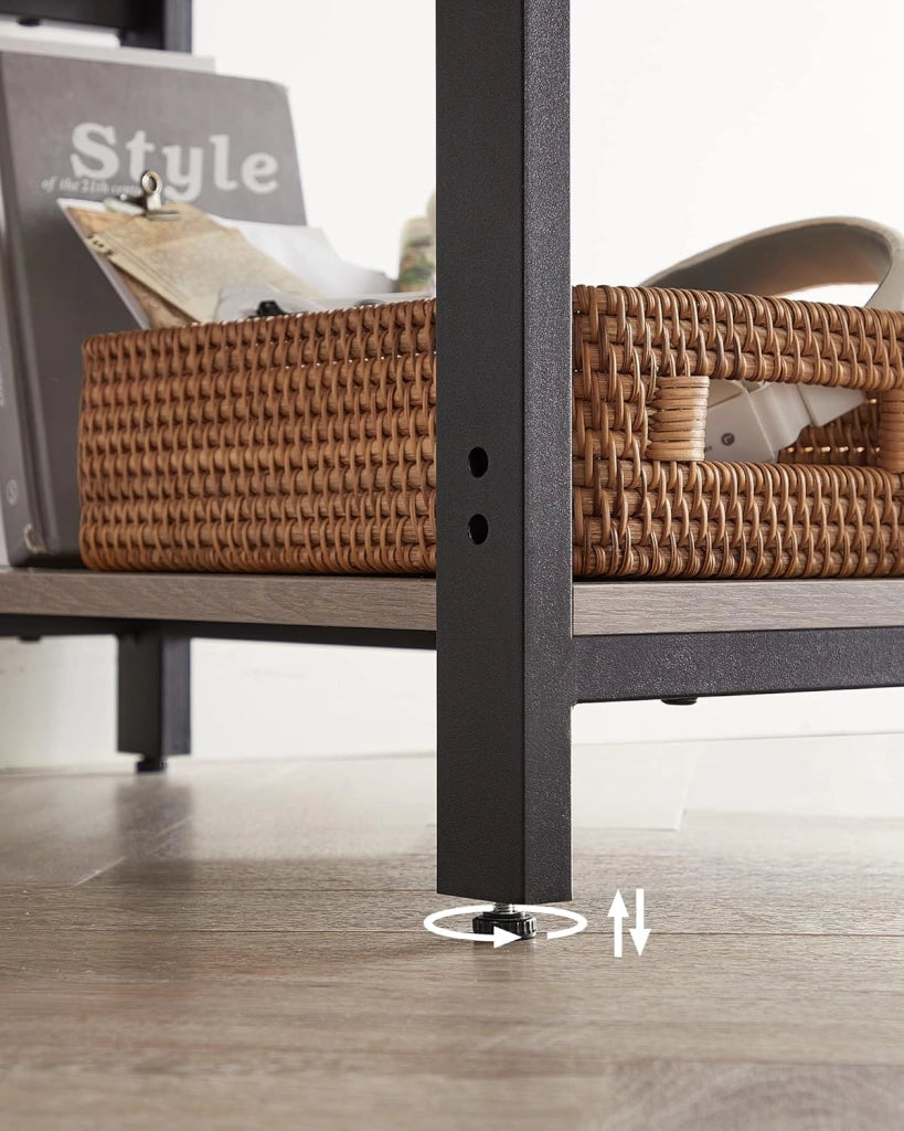 Scrivania per Computer, Scrittoio, 120 x 60 x 76 cm, Moderno, Tavolo da Lavoro, per Ufficio Camera da Letto Soggiorno, Greige Melange e Nero Inchiostro LWD47MB
