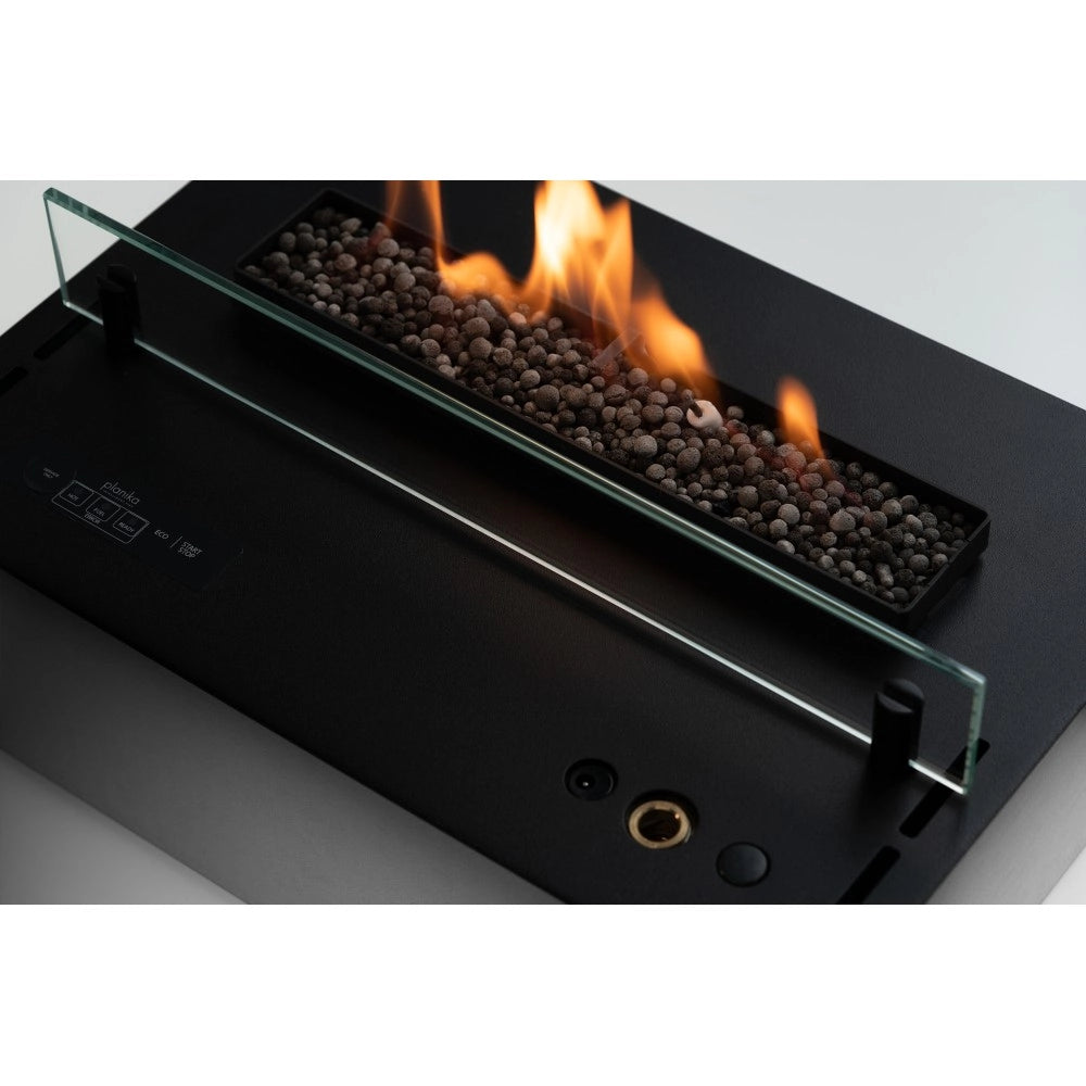 Planika - Bruciatore a Bioetanolo Senso Burner BEV Senza Canna Fumaria, Controllo Remoto, Fiamma Reale, Acciaio