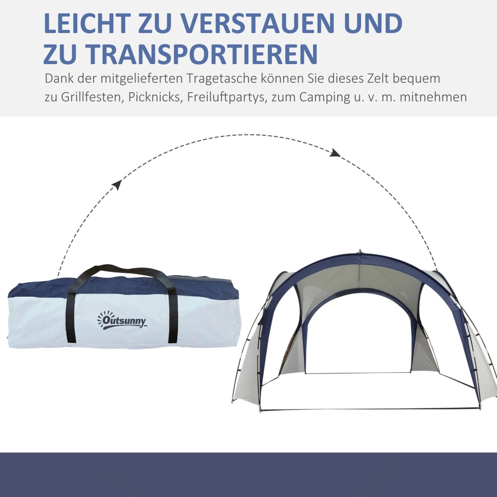 Tenda da campeggio Tenda da giardino Tenda Tenda Tenda Tenda Solare Pallino Impermeabile Palo in fibra di vetro resistente alle intemperie + Poliestere Crema Bianco + Blu 3;5 x 3;5 x 2;3 m