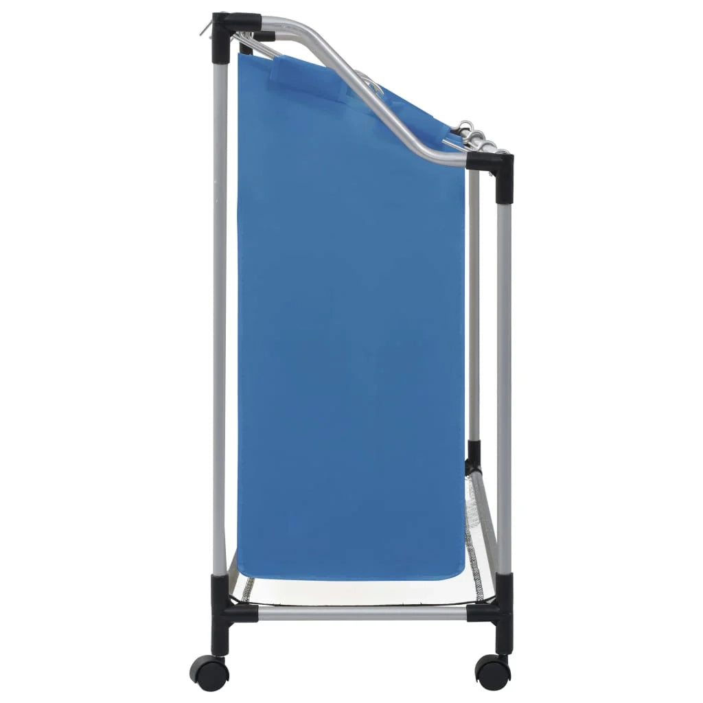 Contenitore per biancheria con 3 sacchi 96 x 40 cm blu acciaio 02_0006196