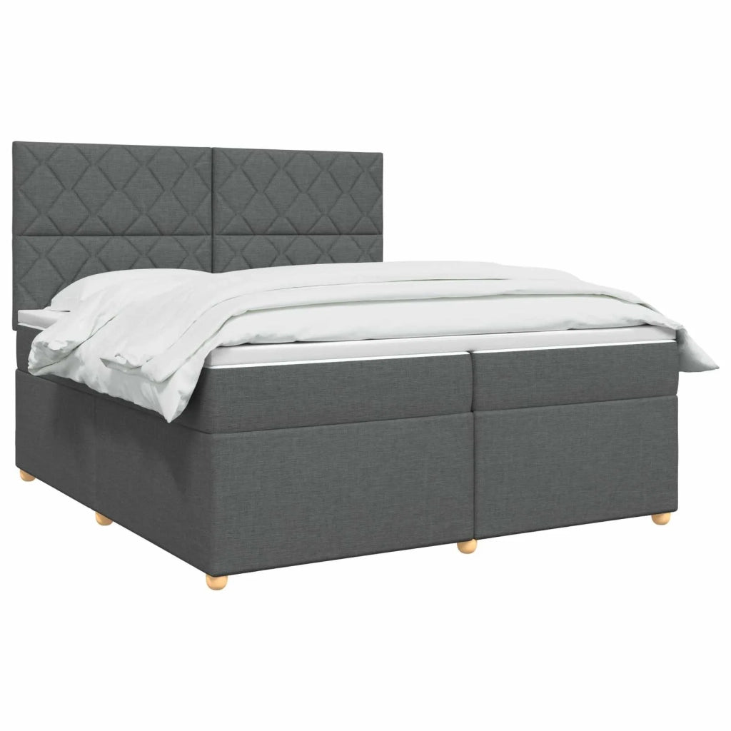 Letto box spring con materasso Grigio Scuro 200 x 200 cm 3453971