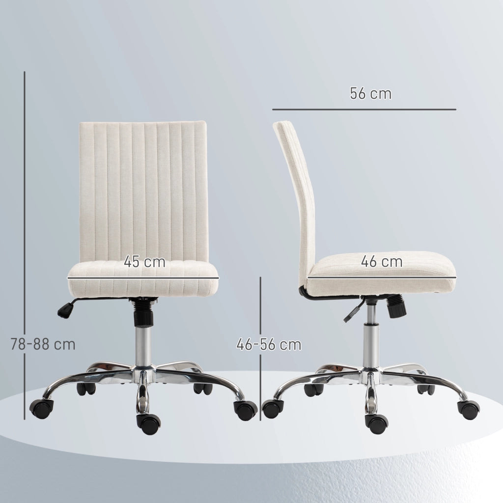 Sedia da ufficio senza braccioli ¨C zephmum ¨C crema 43x56x89-99 cm