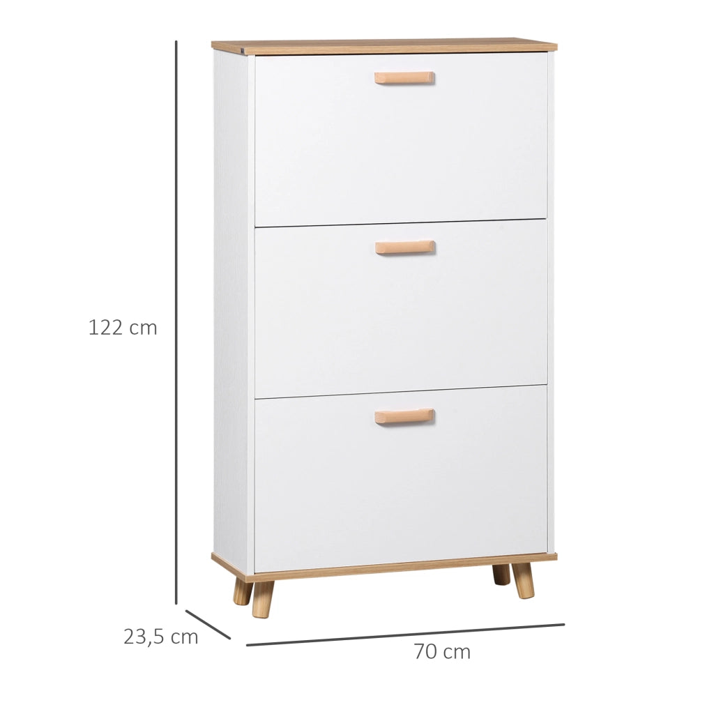 Scarpiera Scandinava 3 Ante ¨C Zephmum ¨C Bianco 70x23.5x122 cm