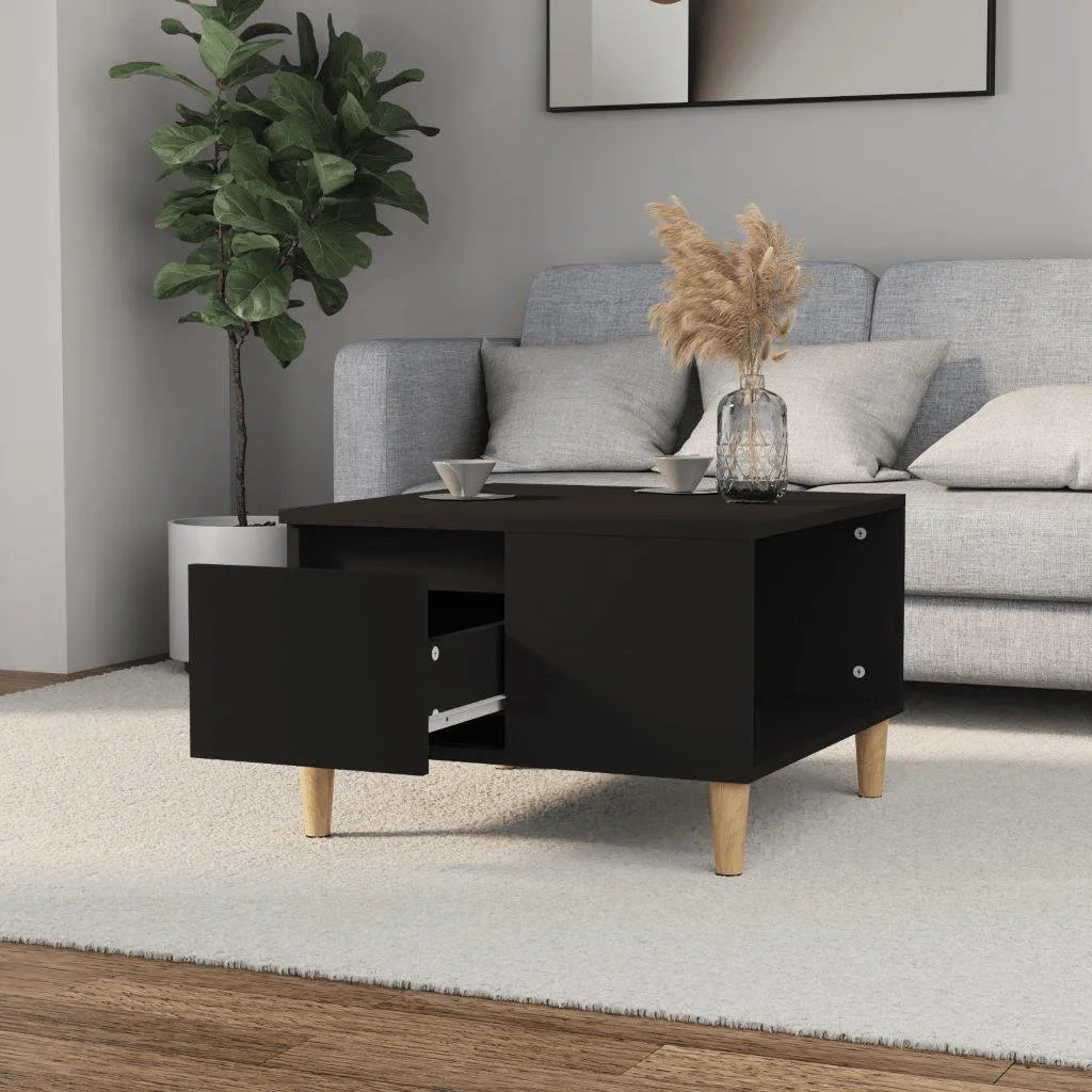 Tavolino da Salotto Nero 55x55x36,5 cm in Legno Multistrato 821077