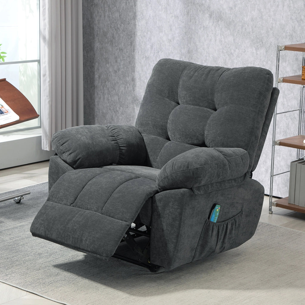 Poltrona Massaggiante Elettrica Reclinabile ¨C Zephmum ¨C Grigio