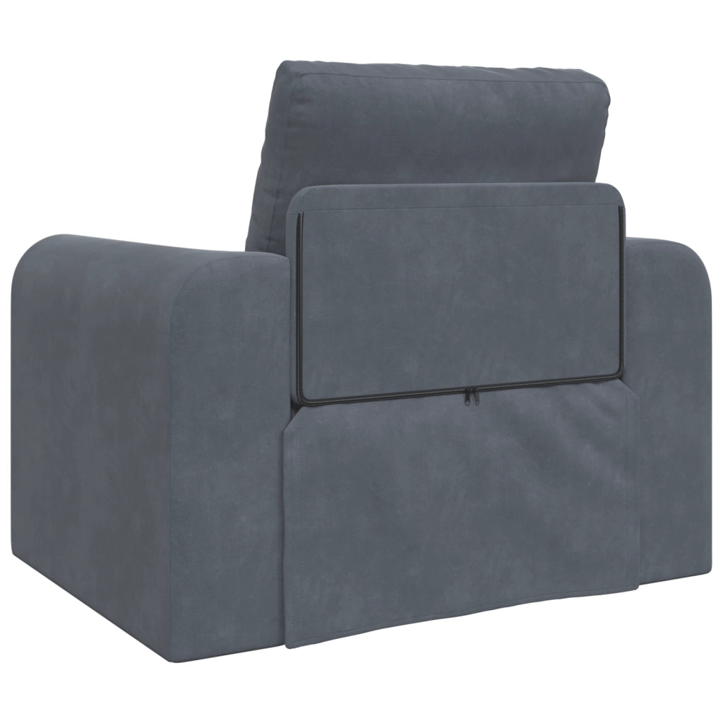 Divano Letto 2-in-1 Grigio Scuro 98x71x83 cm in Poliestere