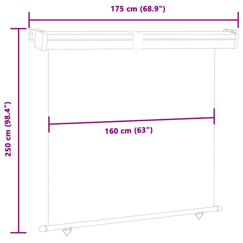 Tenda Laterale per Terrazzo 170x250 cm Marrone cod mxl 59310