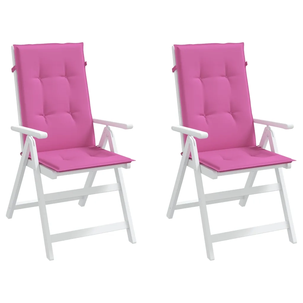 Cuscini per Sedie 2 pz Rosa 120x50x3 cm in Tessuto 361268