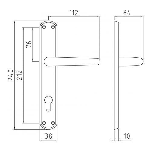 Ghidini 744088508 Milena Coppia Maniglie per Porta su Placca PY85 Q8 Compatibile Yale colore Ottone Satinato