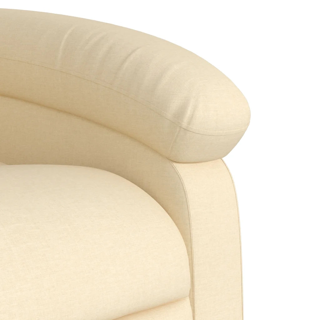 Poltrona Massaggiante | Sedia Relax Reclinabile Crema in Tessuto