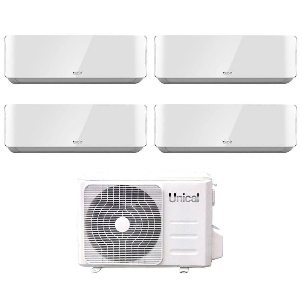 Climatizzatore Condizionatore Unical Quadri Split Inverter serie AIR CRISTAL 10+10+10+10 con KMX4 28HE R-32 Wi-Fi Optional 10000+10000+10000+10000