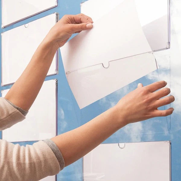 Porta avvisi tasca easy in policarbonato con biadesivi - A4 verticale
