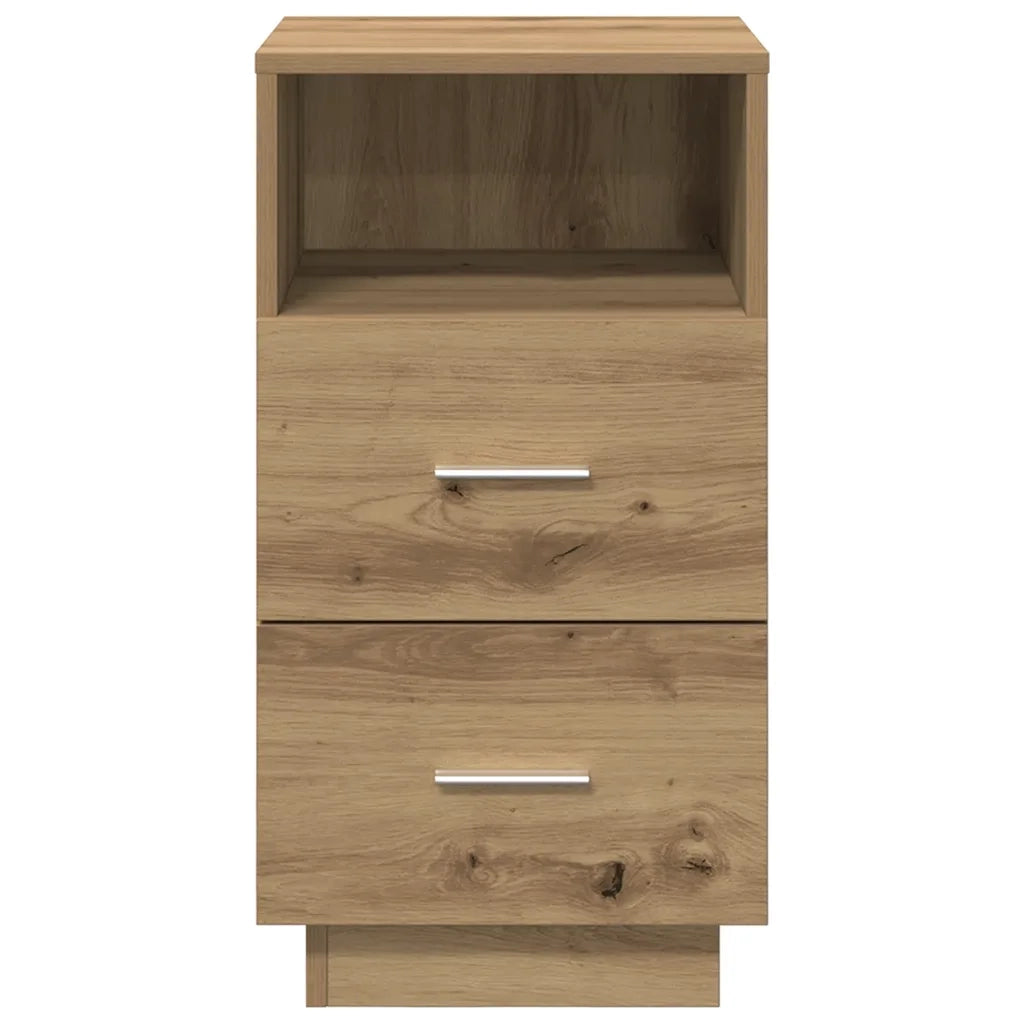 Comodini 2 pz con 2 Cassetti Rovere Artigianale 36x36x68 cm 858595