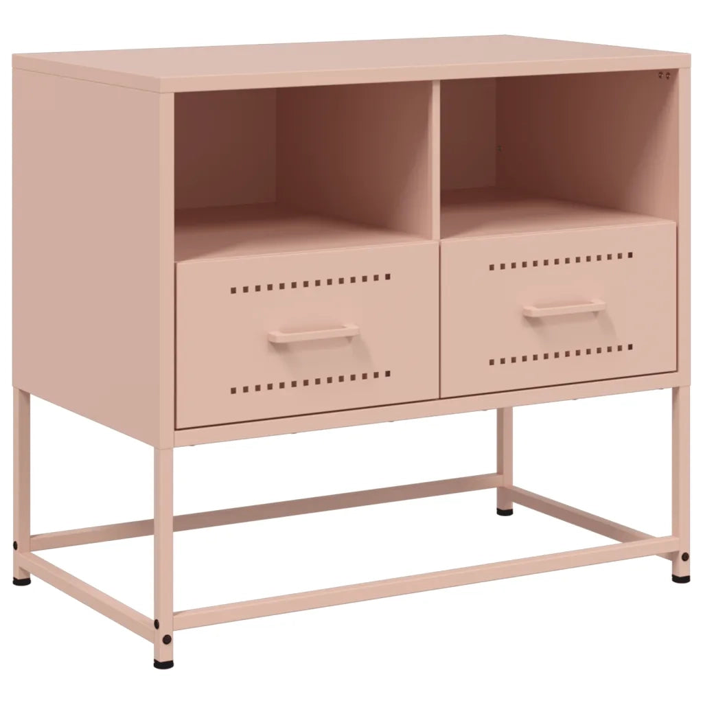 Mobile TV-Credenza per TV-Console TV Rosa 68x39x60,5 cm in Acciaio 994575
