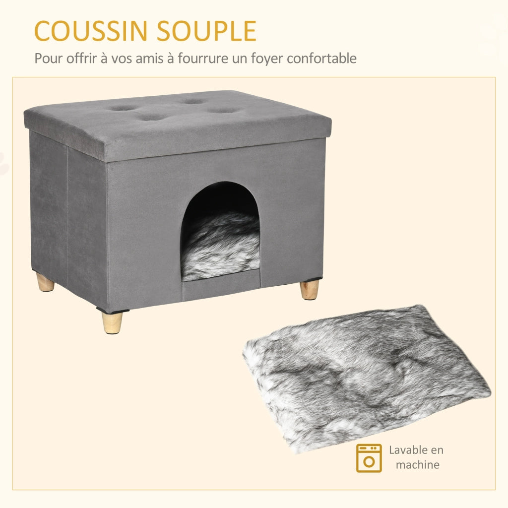Divanetto per gatti con cuscino ¨C zephmum ¨C grigio