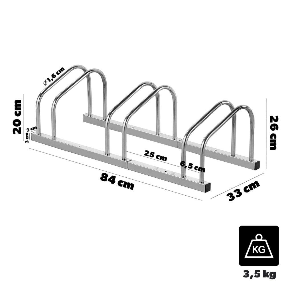 Cavalletto per bicicletta KADAX, supporto per parcheggio bici, 3 posizioni, 84x33x26 cm