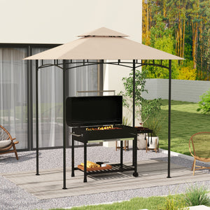 Copertura per Gazebo da Giardino 244x152 cm a 2 Livelli in Poliestere 160gsm Beige