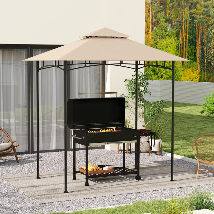 Copertura per Gazebo da Giardino 244x152 cm a 2 Livelli in Poliestere 160gsm Beige