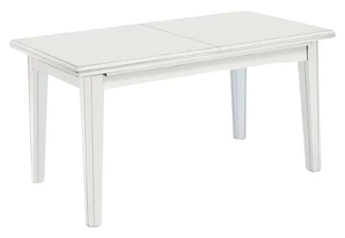 Tavolo classico rettangolare allungabile in legno 180x85 bianco (743) - Mobili 2G