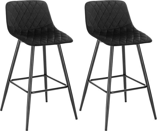 Bar Stool Ergonomico con Schienale - Nudo - Set di 2 - Cucina e Bar - Altezza Seduta 64cm