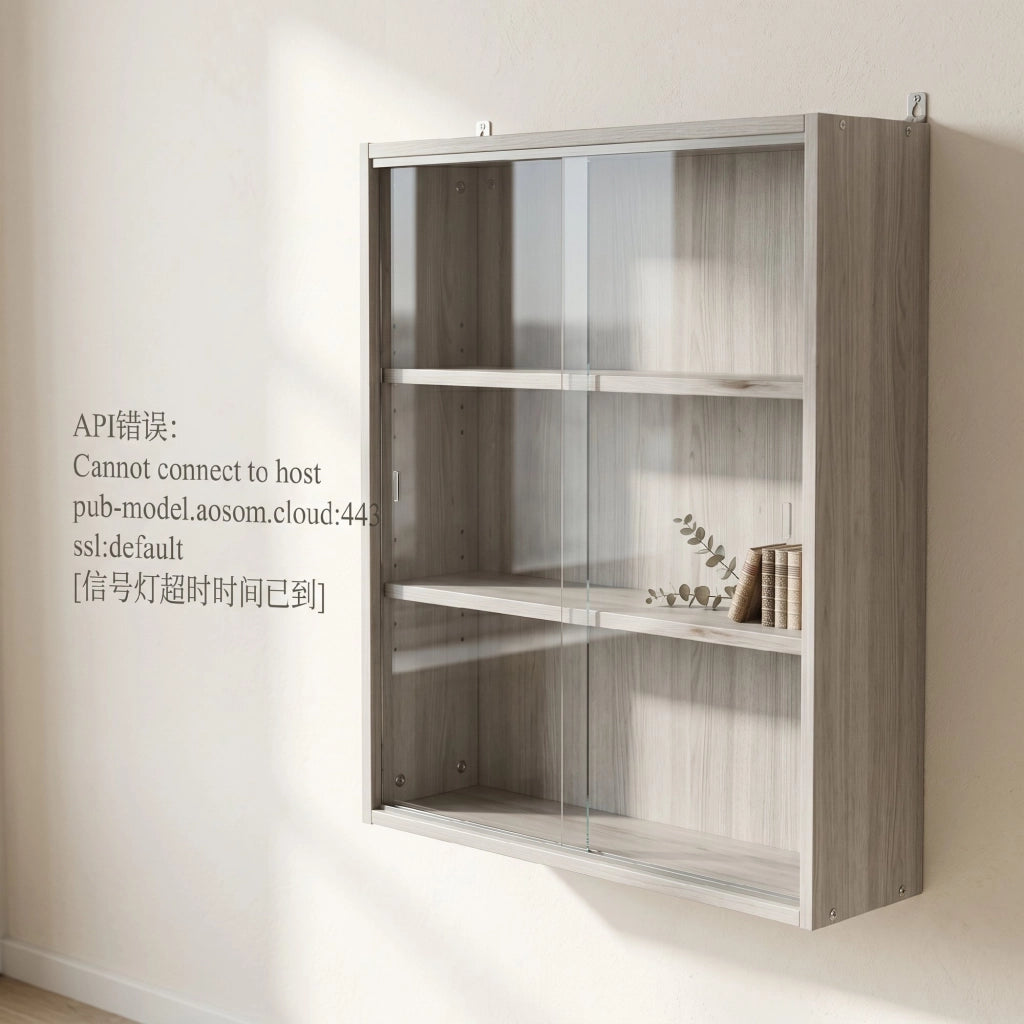 Libreria a muro con ante ¨C zephmum ¨C grigio 80x60x9.5 cm