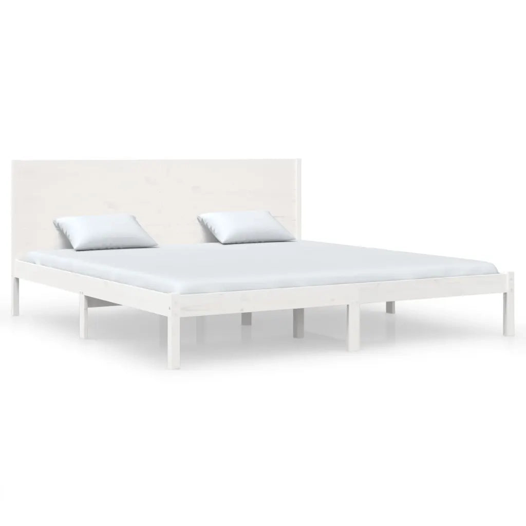 Giroletto senza Materasso Bianco 200x200 cm Legno Massello Pino 3104174
