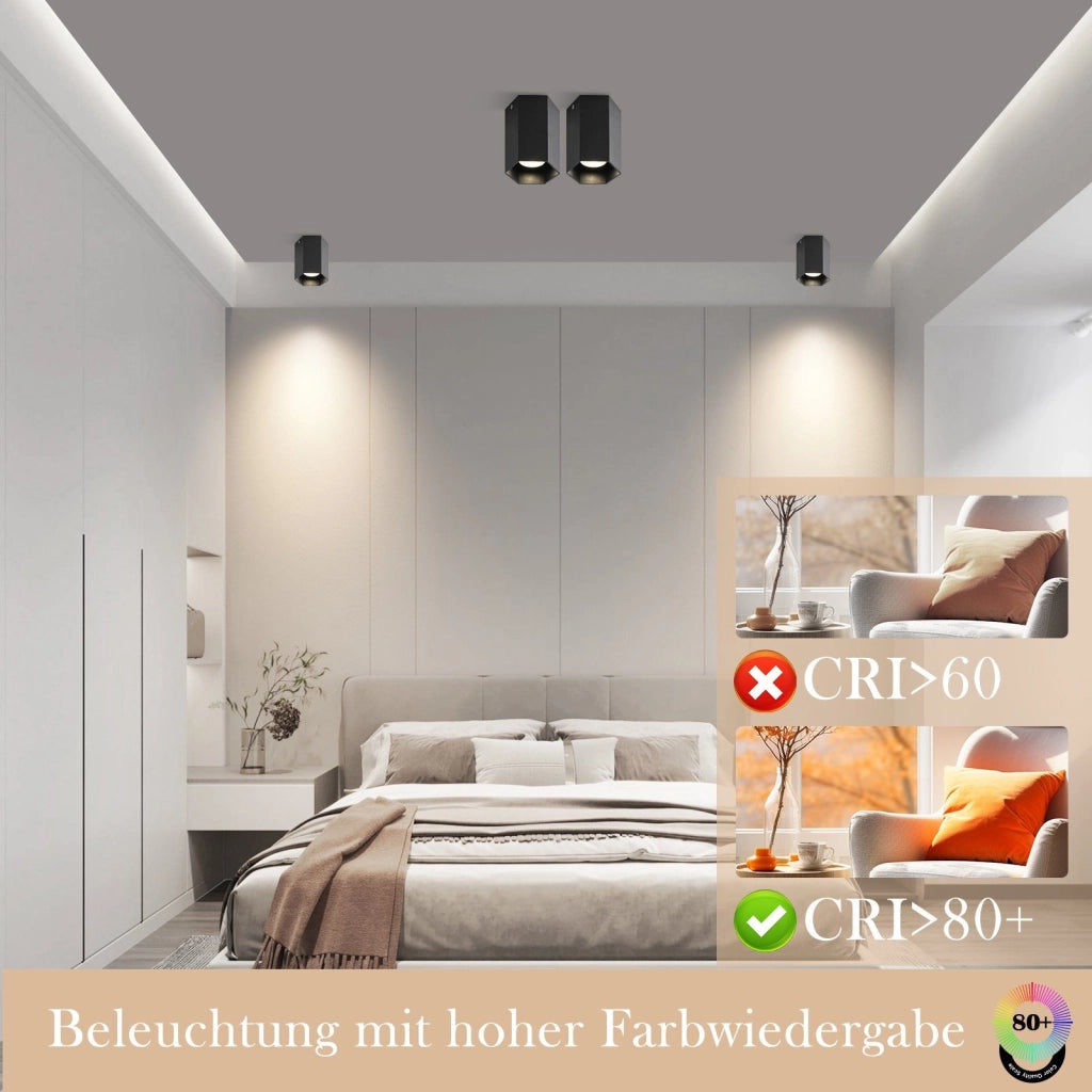 ZMH Faretto da soffitto neri forma esagono GU10 max 40W per soggiorno corridoio senza lampadina