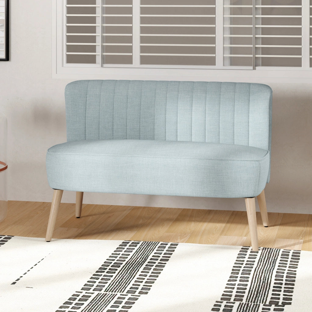 Divano 2 Posti Tessuto ¨C zephmum ¨C Verde Chiaro 117x56.5x77 cm