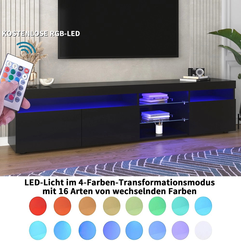 Mobile TV per TV fino a 55 pollici - Xylo - Pannello luminoso a LED, nero