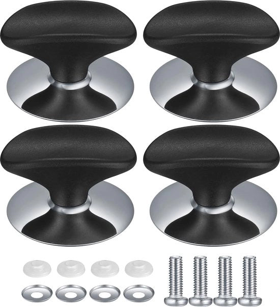Pompa di copertura - Universale - 4 pezzi - per sostituire il pomolo di copertura di pentole e padelle - Maniglione di copertura - Accessori da cucina - Maniglie di riserva
