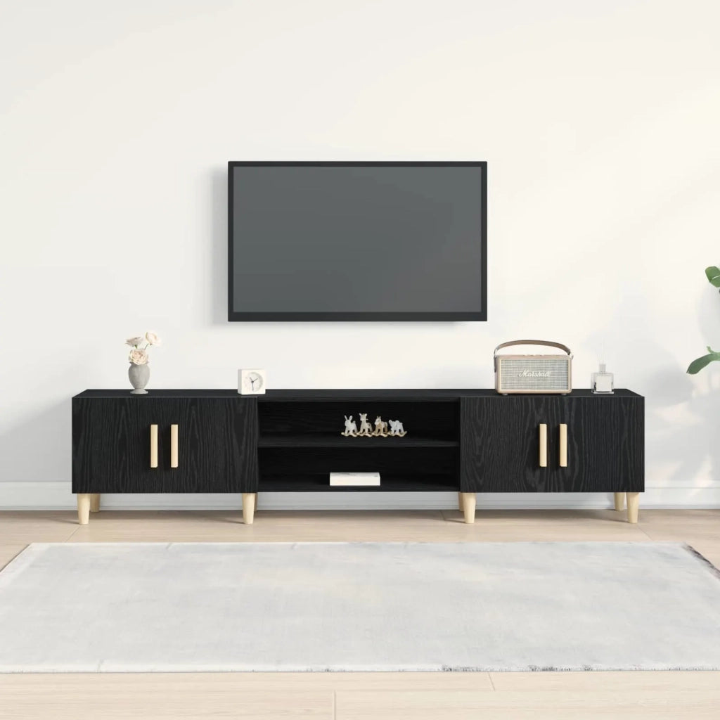 Mobile TV Rovere Nero 180 x 31,5 x 40 cm Legno multistrato 862817