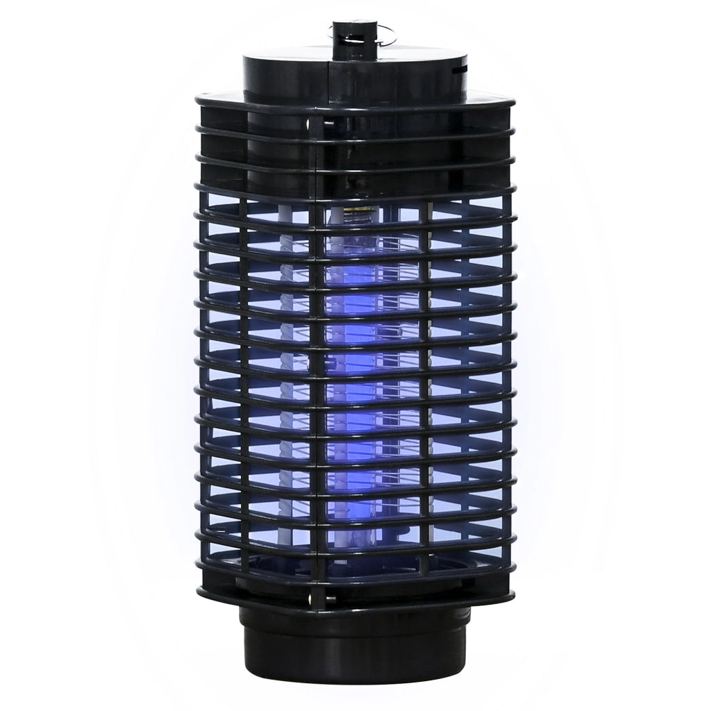 Lampada Antizanzare Elettroinsetticida con Luce UV per Interno ed Esterno, 11x11x26 cm, Nero