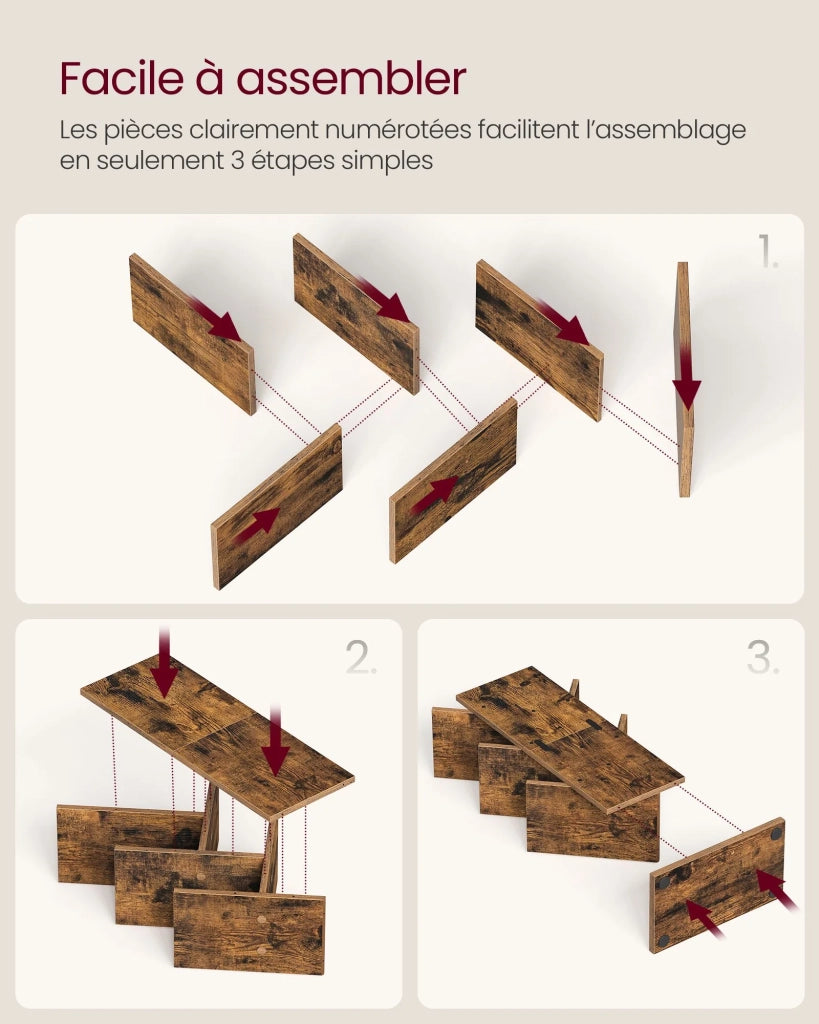 Libreria autoportante a forma di albero con 5 ripiani scaffale angolare salvaspazio con ripiani per camera da letto soggiorno ufficio marrone 12_0004212