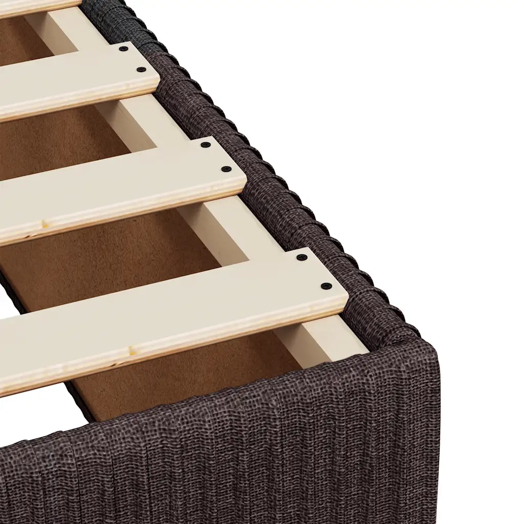 vidaXL Giroletto senza Materasso Marrone Scuro 140x190 cm Tessuto