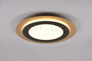 MORGAN PLAFONIERA A LED 42W 5600lm, 2700 - 6500KORO ROTONDA BORDO METALLO NERO ILLUMINATO CON TELECOMANDO MULTIFUNZIONE D. 45CM DIMMERABILE