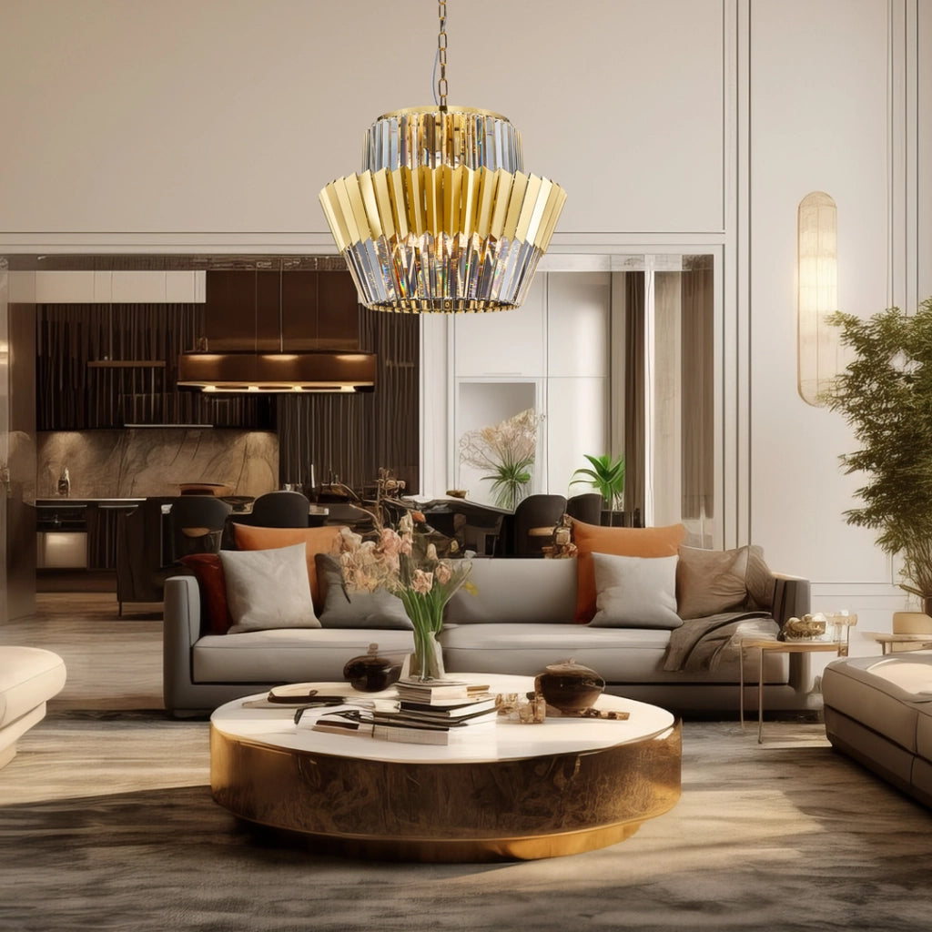 Lampadario cristallo glamour oro Donna 12xE14 Milagro