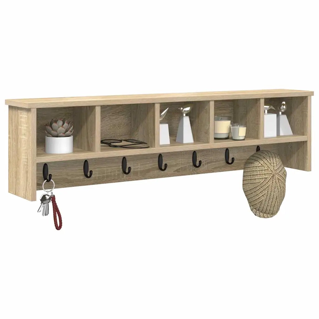 vidaXL Appendiabiti a muro rovere sonoma 100 x 16 x 26 cm