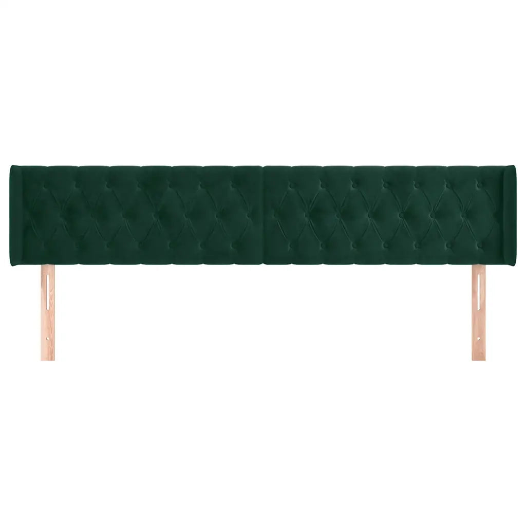 Testiera ad Orecchio Verde Scuro 183x16x78/88 cm in Vellutocod mxl 121626