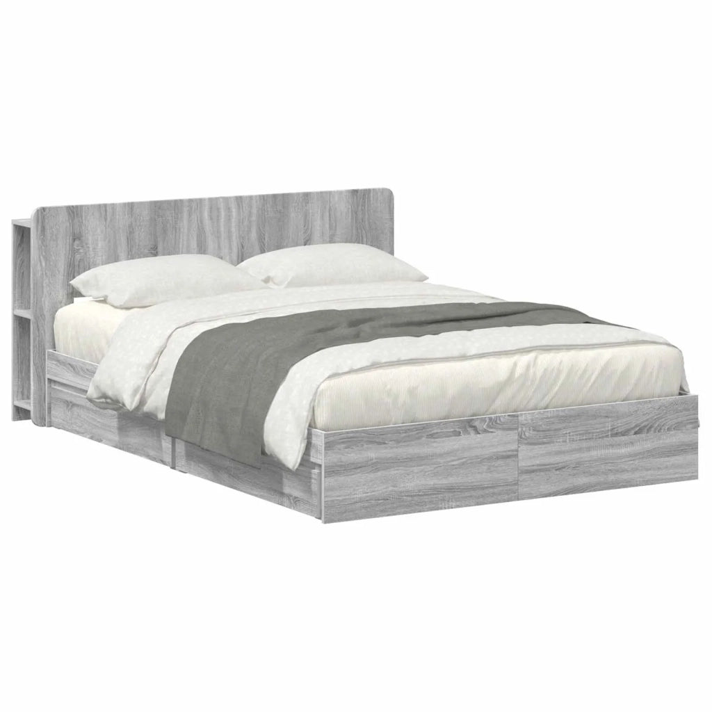 Telaio del letto con storage Sonoma grigio 160 x 200 cm 3433595