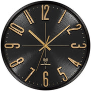 Cronografo radiocomandato per parete, non funziona, silenzioso, 30 cm quarzo, funziona con batterie, grande orologio da parete, facile da leggere per camera, casa, cucina, camera da letto, ufficio, scuola (nero)