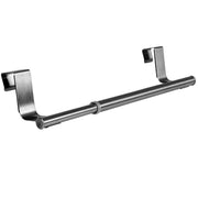 Trade Shop - Porta Asciugamani Strofinacci Acciaio Asta 23cm Con Ganci Per Porta O Cassetto -