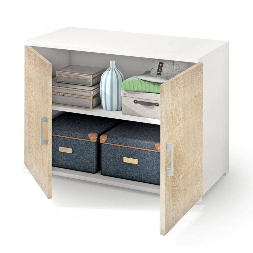 Serafinito, Armadio Multiuso 2 Ante un Ripiano Made in Italy, 90x66h cm Marrone Rovere