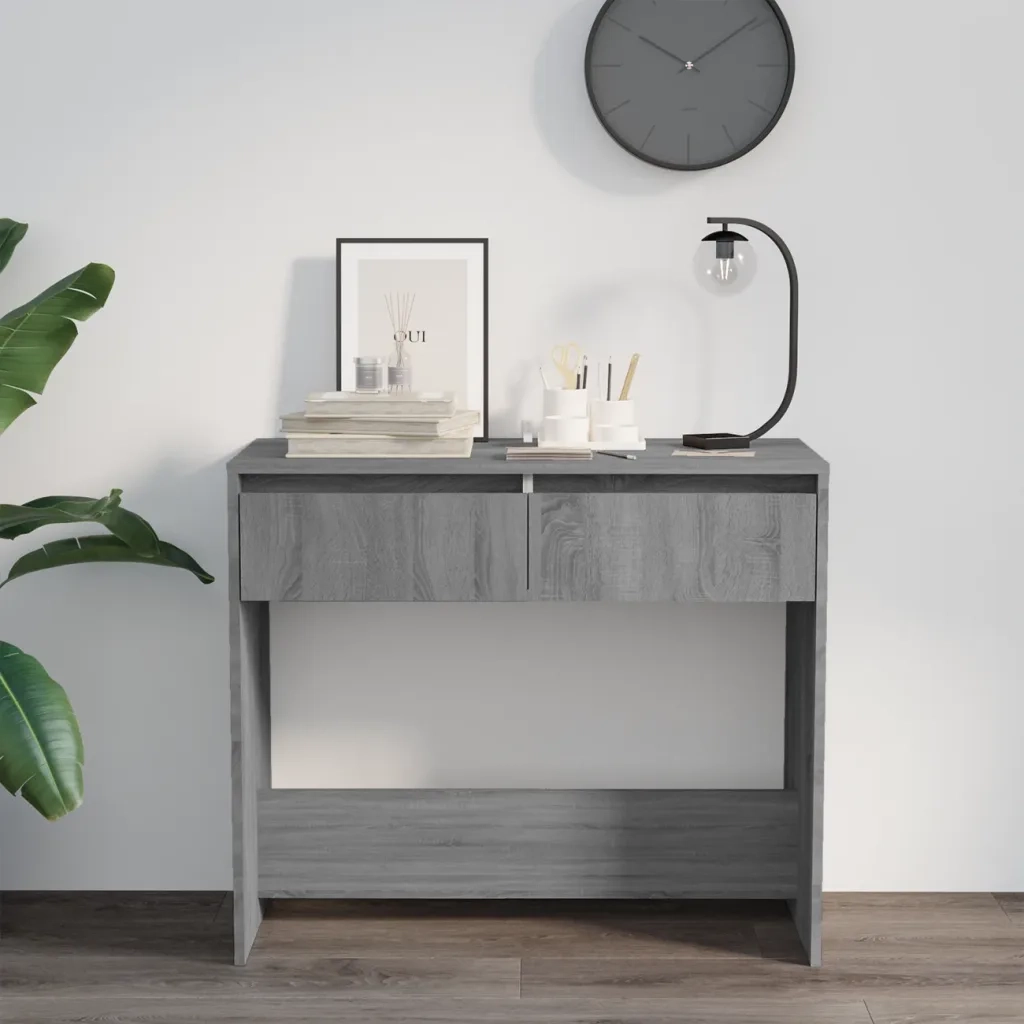 Tavolo Consolle | Tavolo d'Ingresso Grigio Sonoma 89x41x76,5 cm in Acciaio