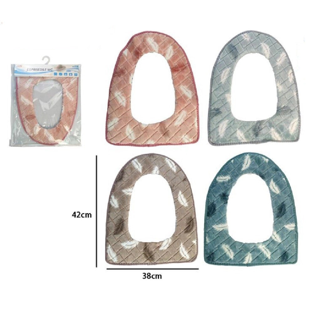 Trade Shop - Cuscino Coprisedile Water Seduta Copertura Morbida Per Wc Piume Colorate 87205 -        3,5