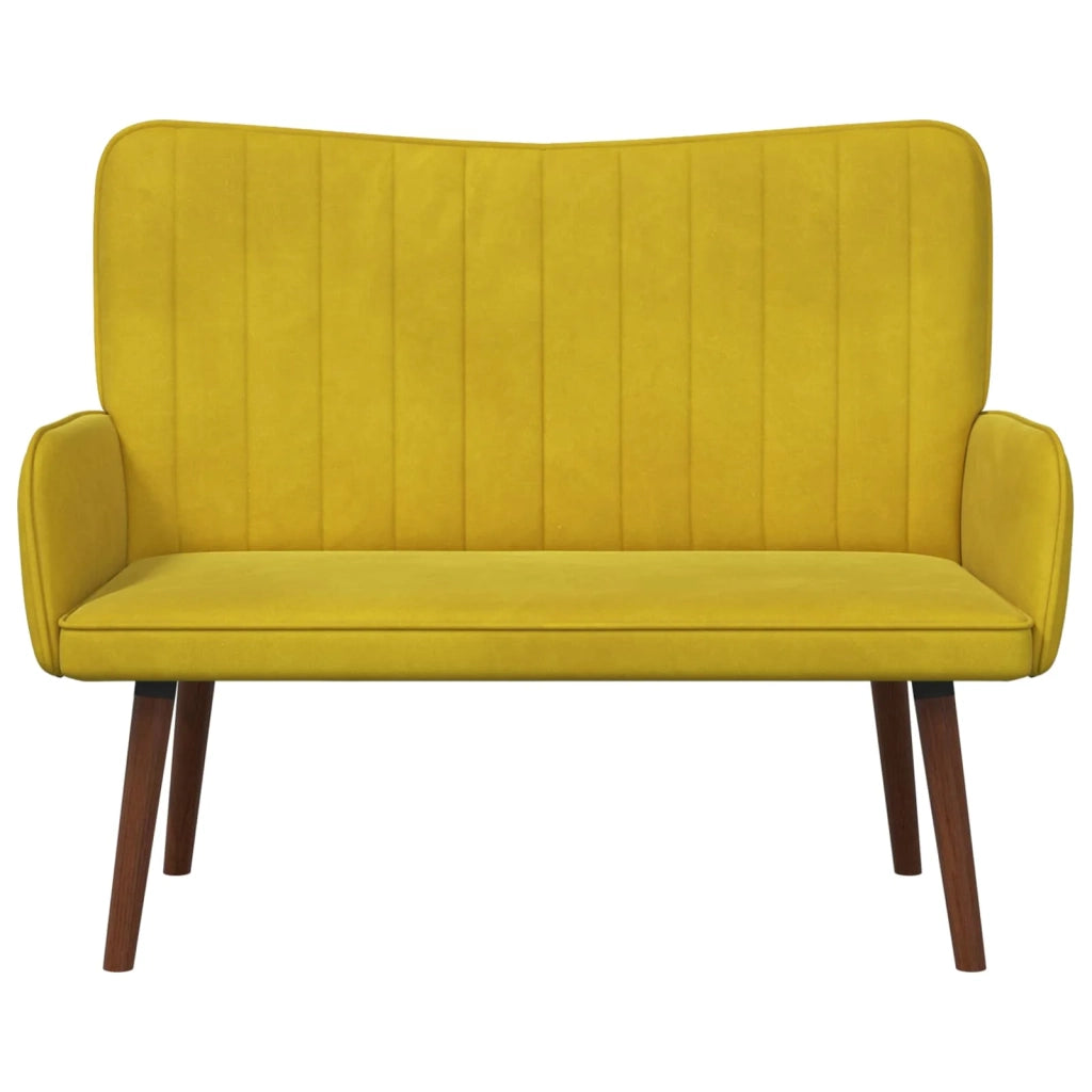 Sofa a Due Posti Giallo 115 x 61 x 87 cm Velluto