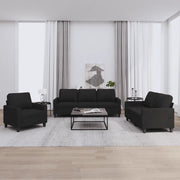 Set di Divani 3 pz con Cuscini Nero in Tessuto 3201432