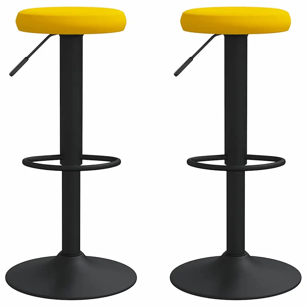 Sgabelli da Bar 2 pz Giallo Senape in Velluto 333150