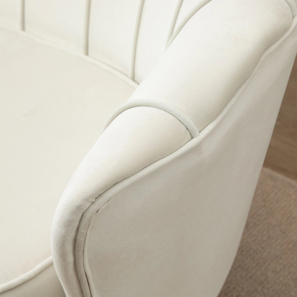 DIVANO 2 POSTI 130x77x77 cm Crema in acciaio stile vintage