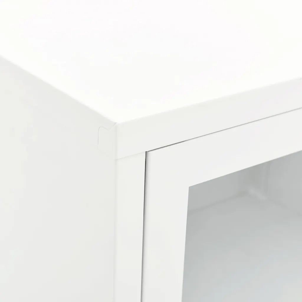 Mobile TV Bianco 90x30x44 cm in Acciaio e Vetro cod mxl 6374