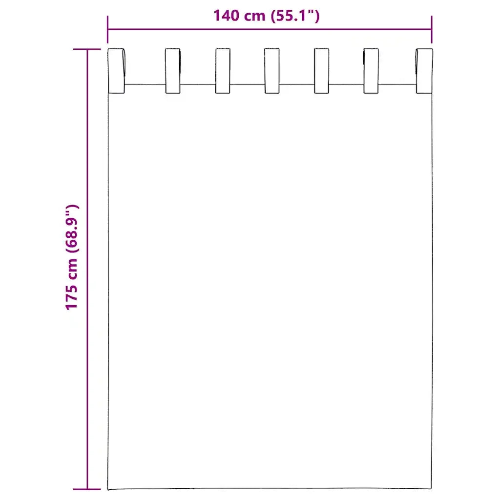 Tende in Voile con Passanti 2 pz Sabbia 140x175 cm 4102307